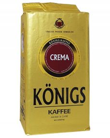 Кофе молотый натуральный Konigs Crema, 500г, купаж робуста и арабика, средней обжарки и помола (Германия)