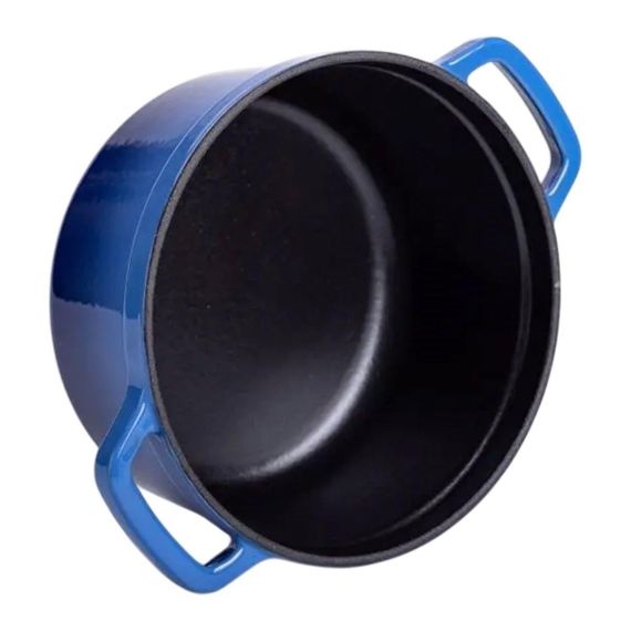 Каструля чавунна емальована 2 л з кришкою Ø20 см Синя HP-1-2BL | Зображення 3