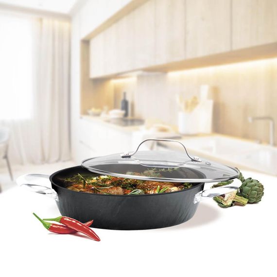 Кастрюля Maestro Shallow MR-4426-S, 2.5 л, 26 см, алюминиевая с крышкой и антипригарным покрытием | Зображення 1