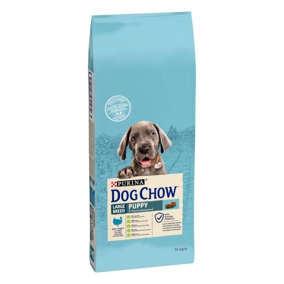 Сухой корм Dog Chow для щенков больших пород до 2 лет, беременных и кормящих с индейкой 14кг | Зображення 1
