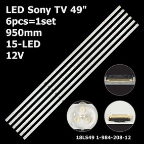 LED підсвітка Sony TV 49" CCB49 18LS49 MBL-49039D615SN2 KD-49X9000F XBR-49X900F KD-49XF9005 6шт.