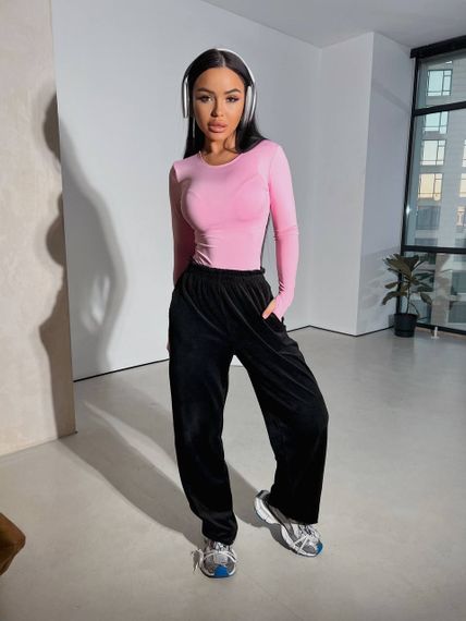 Женский лонгслив с вырезом для большого пальца микродайвинг EL621 цвет розовый, размер 42/46 | Зображення 5