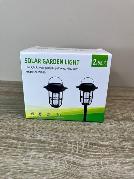 Сонячний садовий ліхтар Solar Garden Light ZL-W610 2 шт для освітлення доріжок клумб газонів Чорний | Зображення 7