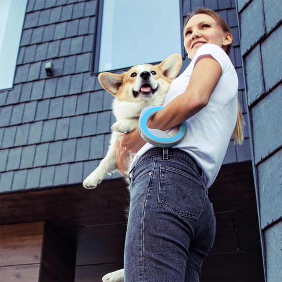 Повідець-рулетка для собак WAUDOG R-leash, кругла, XS-M, до 40 кг, 2,9 м, світловідбиваюча стрічка блакитний | Зображення 6