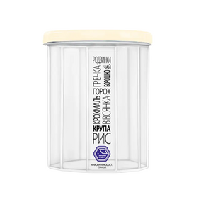 Ємність для сипких продуктів 0,65 л прозорий/кремовий Народний продукт