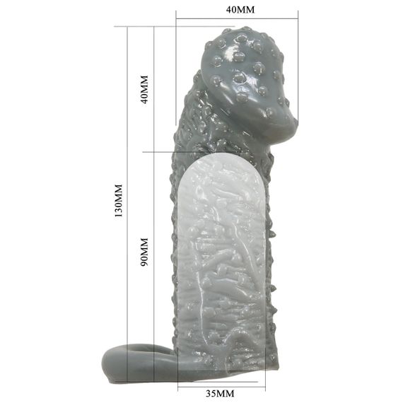 Насадка - презерватив Brave Man, BI-016013-2 ( сіра ) sexstyle | Зображення 17