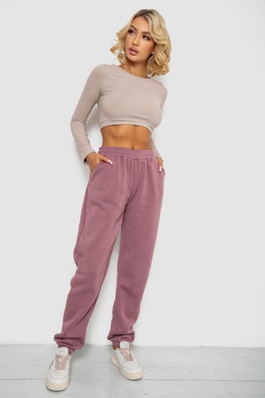 Спортивные штаны женские на флисе, цвет сливовый, 238R58671 | Зображення 1