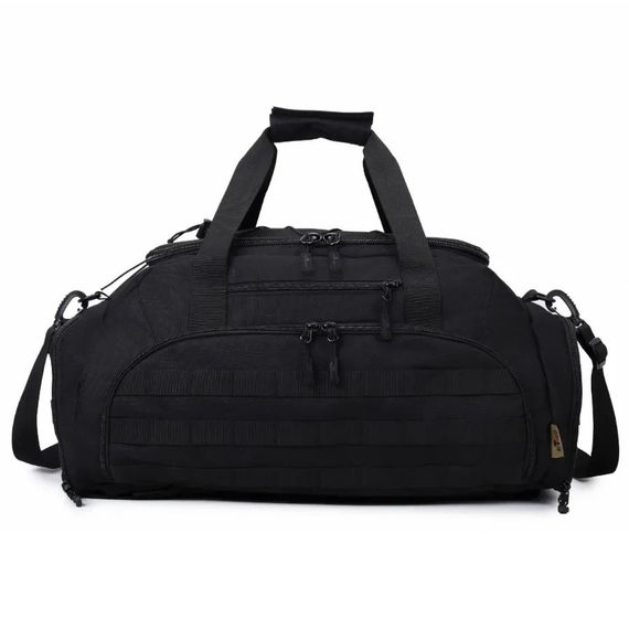 Тактична дорожня сумка-рюкзак 2 в 1 — зміцнена, універсальна чорна DU-21