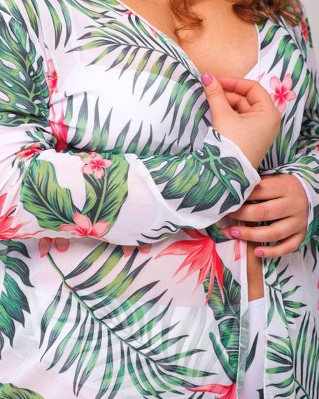 Роздільний купальник PLUS SIZE з тунікою в тропічному принті | Зображення 3