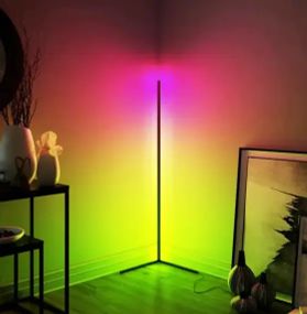 Кутовий торшер з пультом керування 120 см. Різнокольорова лампа-торшер в кімнату.   знижка