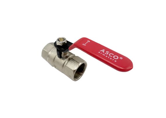 Кран кульовий Nickel PRO PN40 3/4" ВВ червона ручка ASCO 1/20 | Зображення 3