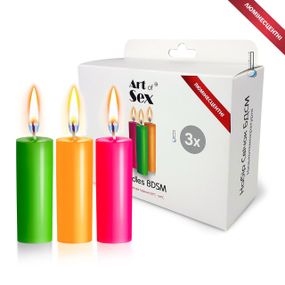 Набір низькотемпературних люмінісцентних воскових свічок Art of Sex size S 10 см (3 шт)