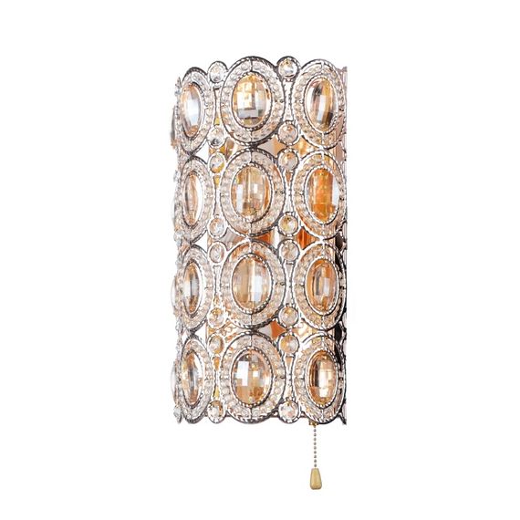 Бра настенное накладное LED хрустальное с выключателем BCL-489W/4*E14+24*0.5W