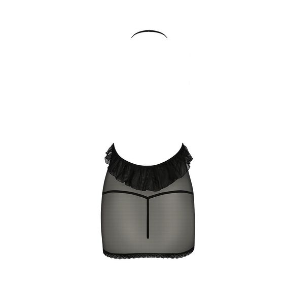 Сорочка прозора приталена ERZA CHEMISE black - Passion, трусики, S/M | Зображення 3