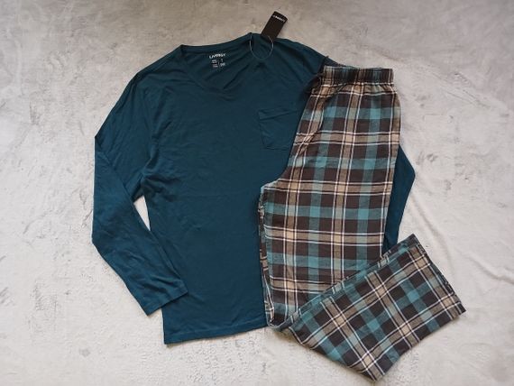 Пижама мужская с фланелевыми штанами