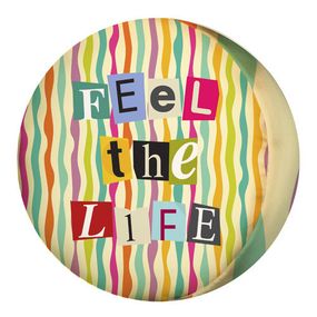 Подушка пуфик круглая Feel the life 35 см (PP_15M091)