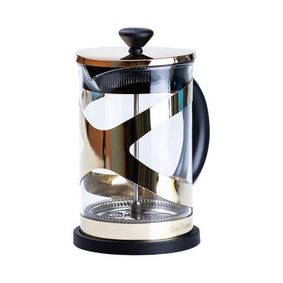 Чайник прозорий заварювальний з френч пресом 800 мл  Золотий HP33540PGL | Зображення 1