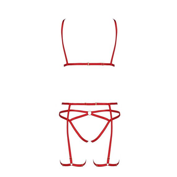 Комплект-портупея Passion Exclusive MAGALI SET OpenBra Красный L/XL | Зображення 3