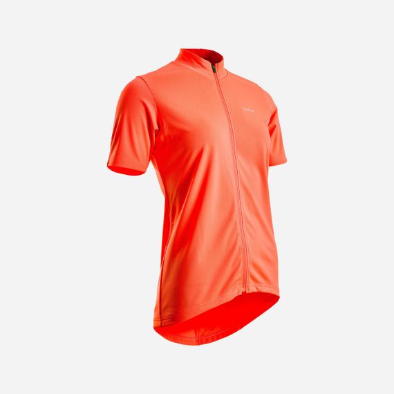 Джерсі жіноче 100 з коротким рукавом для велоспорту коралове - 2XL