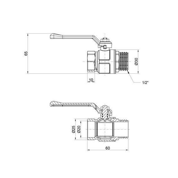 Кран кульовий Icma 1/2" прямий №352 | Зображення 1