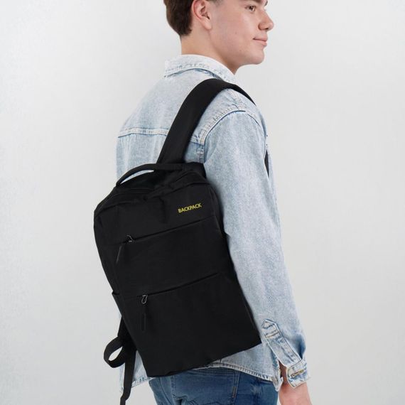 Рюкзак городской 3в1 с сумкой и кошельком, 18л, 42х33х10 см, 9018, Черный / Дорожный комплект | Зображення 5