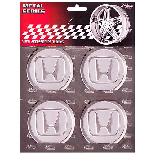 Наклейки на ковпаки "HONDA" сiрі, діам. 60 мм (4 шт.)