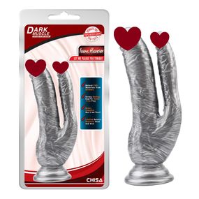 Двойной фаллоимитатор на присоске Chisa Dark Muscle Ivana Havesex, серебро sexstyle