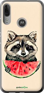 Чохол на Motorola Moto E6 Plus Єнотик з кавуном "4605u-1780-2448"