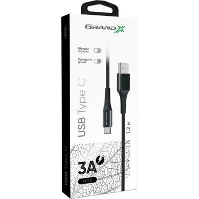 Дата кабель USB 2.0 AM to Type-C 1.2m Black Grand-X (FC-12B) | Зображення 3