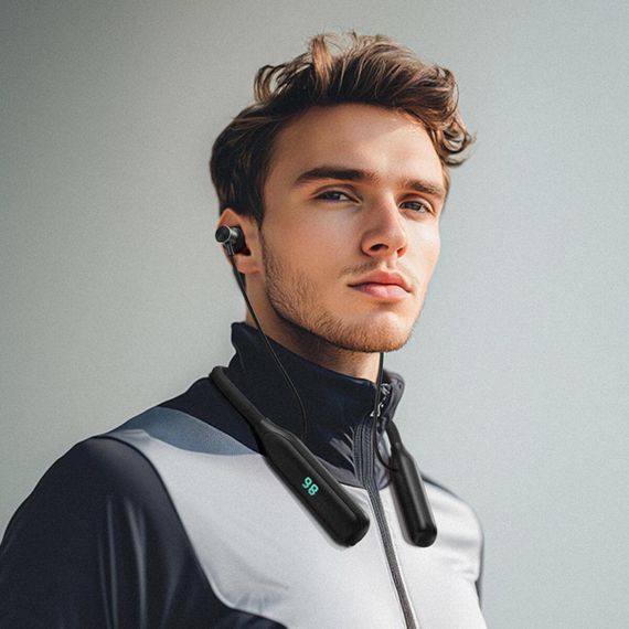 Бездротові навушники ACEFAST N4 neck hanging wireless earphones Black | Зображення 4