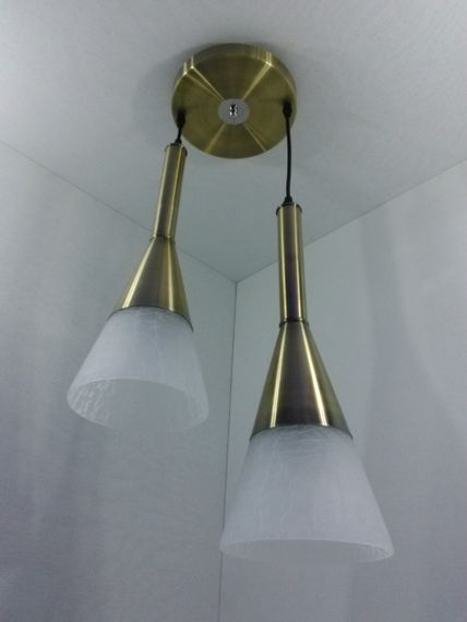 Люстра підвісна на 2 лампочки 25029 Бронза 50-90х20х35 см. | Зображення 1