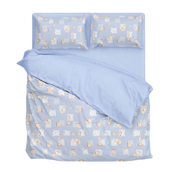 Простирадло в дитяче ліжечко SoundSleep Animals Africa бязь 110х150 см блакитне (2800004807180)