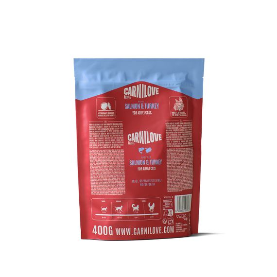 Сухий корм з лососем та індичкою для котів Carnilove Active Salmon & Turkey, 400 гр | Зображення 1