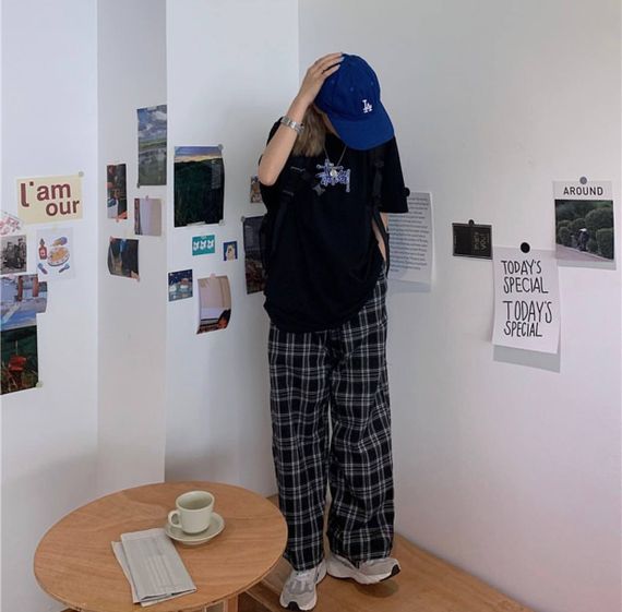 Женские широкие свободные брюки палаццо в клетку GF867 размер 42/44 | Зображення 3