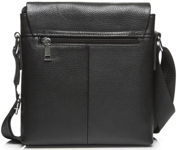 Кожаная мужская сумка через плечо мягкая черная Tiding Bag 12977 | Зображення 8