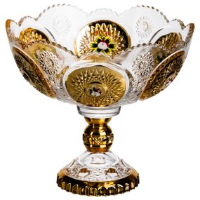 Ваза для фруктів скляна Gold Glass 22 см Yiwu HP-34-140