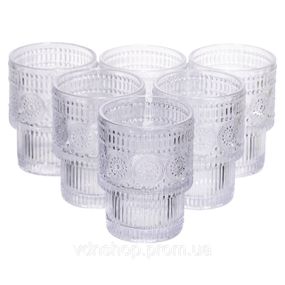 Набір скляних склянок 6 (шт) 200 (мл) для лимонадів, соку, води, коктейлів склянки з товстого скла HP-19-178-3