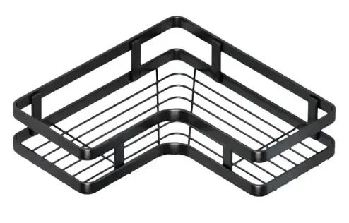 Кутова полиця для ванної кімнати із нержавіючої сталі Corner shower caddy Чорного кольору | Зображення 1