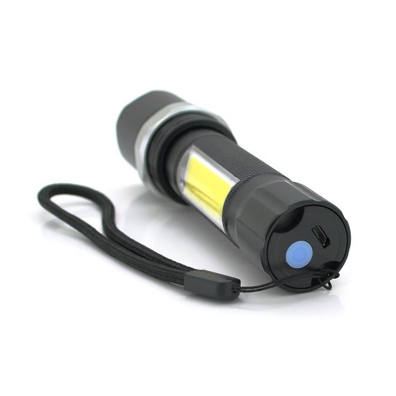 Ліхтарик ручний LATERNA M919, COB+ 3W XPE led, Zoom, 2+1 режим, корпус метал, вбудований аккум, USB кабель, IP40, 140х33х26, Box | Зображення 1
