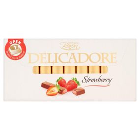 Шоколад молочний з полунично-йогуртовою начинкою Delicadore Baron, 200 г, Польща