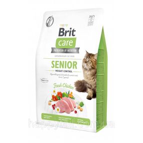 Корм сухой Brit Care Cat Grain Free Senior Weight Control для кошек пожилого возраста с избыточным весом с курицей 2 кг