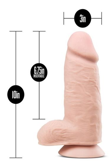 Фалоімітатор гігантський Au Naturel, реалістичний, на присосці, 25.4 х 7.6 см | Зображення 3