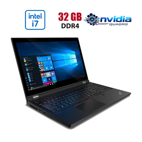 Мобільна робоча станція Lenovo ThinkPad P15 Gen1 / 15.6" (1920x1080) IPS / Intel Core i7-10750H (6 (12) ядер по 2.6 - 5.0 GHz) / 32 GB DDR4 / 512 GB SSD / nVidia Quadro RTX 3000, 6 GB GDDR6, 192-bit / WebCam б/в