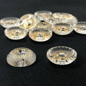 10 шт. - Ґудзики сорочкові Ø-17 мм - прозорий із золотом