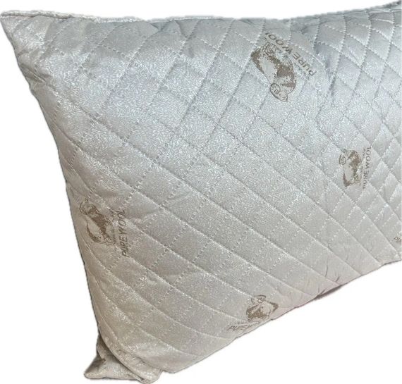 Подушка стеганая из натуральной овчины Leri Max Pure Wool 21507 50х50 см бежевая | Зображення 1