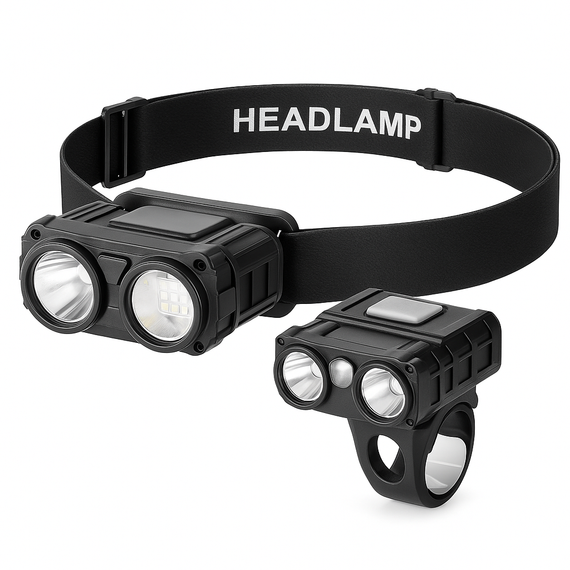 Світлодіодний ліхтар на лоб SH-T808-2XPE-20SMD-white/red, Ліхтар на голову для гаража і дачі QW-29