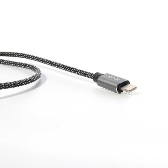 Кабель Aspor A132 Nylon USB – Lightning 2.4A/1.2м- черный | Зображення 2