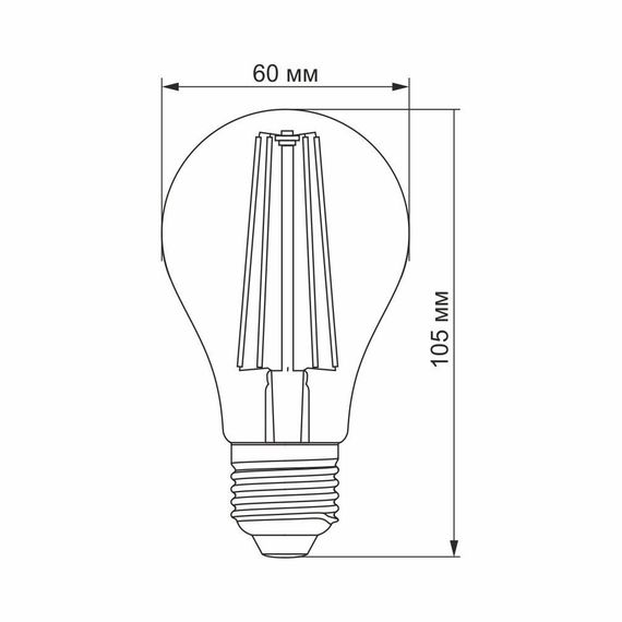 Світлодіодна лампа VIDEX Filament A60FF 08W E27 1200K | Зображення 2
