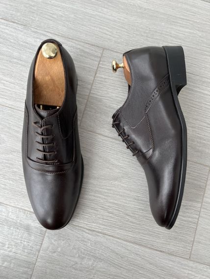 Шкіряні коричневі оксфорди 41 розмір | Зображення 6
