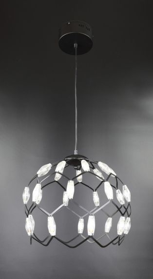 Люстра світлодіодна підвісна LED світильник для квартири на стелю лед 26314 Чорний 42-200х40х40 см. | Зображення 2